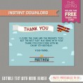 Vintage Airplane Boarding Pass Invitation with FREE Thank You Card